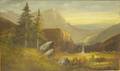 19th Century American School Oil on Canvas Yosemite View