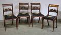 Set of Four Classical Carved Mahogany Side Chairs with Needlepoint Upholstered Slip Seats