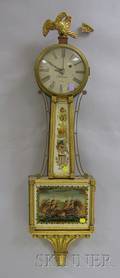 Mahogany and Giltgesso Patent Timepiece or Banjo Clock