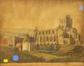 Framed 19th Century British School Ink and Watercolor View of Jedburgh Abbey