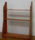 Red Stained Pine ThreeTier Wall Shelf