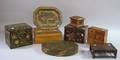 Eight Asian Lacquered and Wooden Boxes and Articles