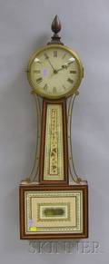 Mahogany Inlaid Patent Timepiece or Banjo Clock