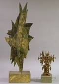 George Dergalis American b 1928 Lot of Two Sculptures Triangular Totem