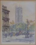 Two Framed Color Etchings on Paper of Paris Views by Hans Figura Austrian b 1898