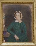 Framed 19th Century American School Mixed Media Portrait of a Woman Purportedly Mrs Susan Davenport