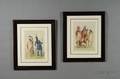 Two Decorative Handcolored Lithographs Depicting American Indian Scenes