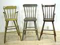 Three painted windsor high chairs