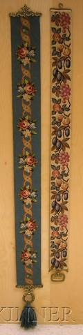 Two Brassmounted Needlepoint Bell Pulls