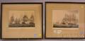 Four Framed J Jenkins Handcolored Lithographs Depicting British Sea Battles