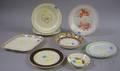 Eight Pieces of Handpainted English Creamware