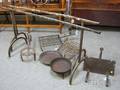 Group of Wrought and Cast Iron Hearth and Fireplace Items