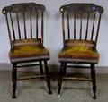 Pair of Painted and Stencil Decorated Side Chairs