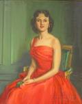 Waldo Murray American 188451956 Portrait of a Lady in a Red Dress