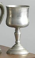Two large pewter chalices