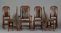 Set of Six Maple Leather Chairs