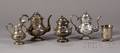FourPiece Coin Silver Tea and Coffee Service and a Footed Cup