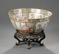 Rose Medallion Porcelain Punch Bowl