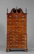 Chippendale Mahogany Carved Scrolltop Oxbow ChestonChest