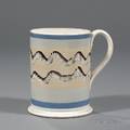 Mochaware Quart Mug with Earthworm Decoration