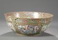 Chinese Export Porcelain Rose Medallion Punch Bowl