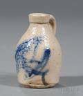 Miniature Stoneware Jug with Cobalt Bird
