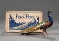 Hans Eberl PAOPAO Lithographed Tin Peacock Toy in Original Box