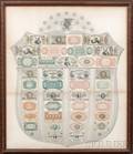 Framed Civil War Fractional Currency and Early Paper Currency