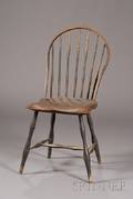 Blue Greypainted Bowback Windsor Side Chair
