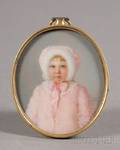 Portrait Miniature of a Little Girl in Pink