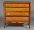 Federal Cherry Carved and Birdseye Maple and Mahogany Inlaid Chest of Drawers
