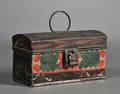 Small Paintdecorated Tinware Dometop Trunk