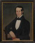 American School 19th Century Portrait of a Gentleman Holding a Red Book
