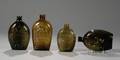 Four Historical Blown Glass Flasks