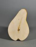 Carved and Painted Stone Pear Half