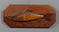 Carved and Painted Wooden Salmon Plaque