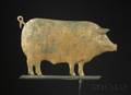 Small Molded Copper Gilt Pig Weather Vane