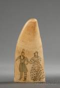 Figural Engraved Whales Tooth