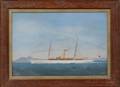 Italian School Late 19thEarly 20th Century Portrait of the British Steam Yacht Catania in the Bay of Naples