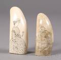 Two Scrimshaw Whales Teeth
