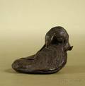 French Brown Patinated Bronze Figural Group of a Mouse and Oyster