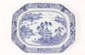 Chinese Export Blue Willow Octagonal Platter 19th