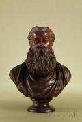 Continental Carved Walnut Bust of a Bearded Gentleman