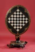 Victorian Motherofpearl Inlaid and Parcelgilt Papier Mache Tilttop Game Table