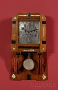 Austrian Secessionist Motherofpearl Inlaid and Partebonized Walnut Timepiece