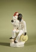 Victorian Staffordshire Uncle Tom and Eva Group