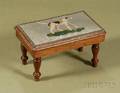 Small Victorian Needlepoint Upholstered Footstool