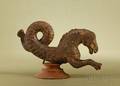 Continental Carved and Painted Oak Figure of a Seahorse