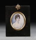 English Painted Miniature Portrait on Ivory