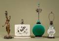 Miscellaneous Group of Four Metal and Ceramic Lamps